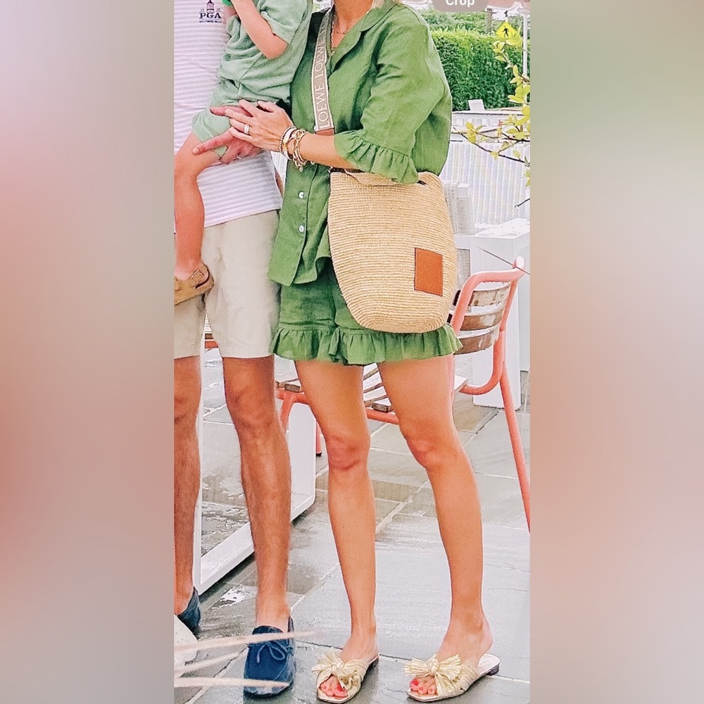 Sleeper green ruffle-hem set